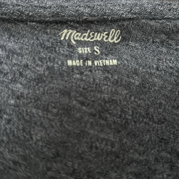 MADEWELL WHISPER COTTON POCKET V NECK TEE T-SHIRT HEATHER IRON TOP SZ S - Picture 5 of 6